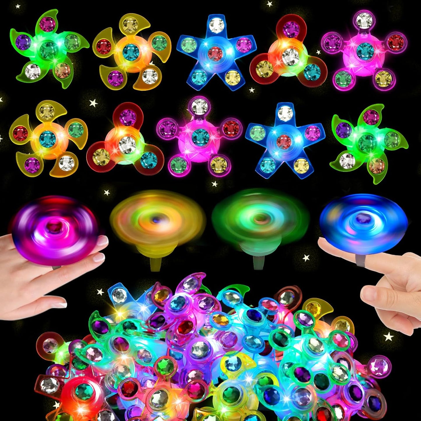 LED Light Up Fidget Spinner Rings – Fun Glow Toys for Every Celebration