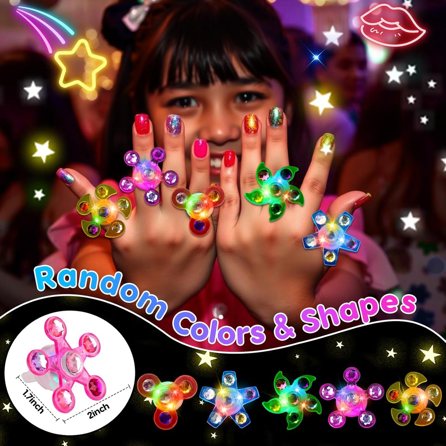 LED Light Up Fidget Spinner Rings – Fun Glow Toys for Every Celebration